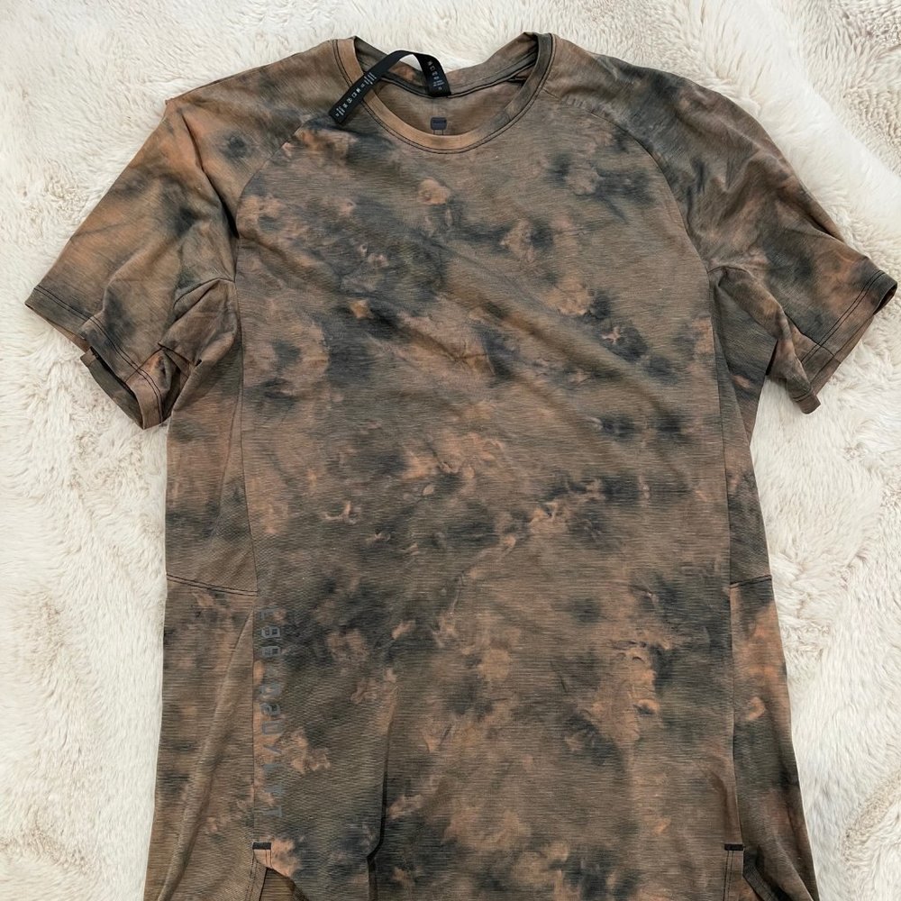 Lululemon Always Agile Short Sleeve Diamond Dye Sedona Sunset Graphite Grey M